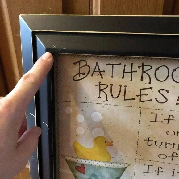Bathroom  Rules Framed Poster - Picture 4 of 7